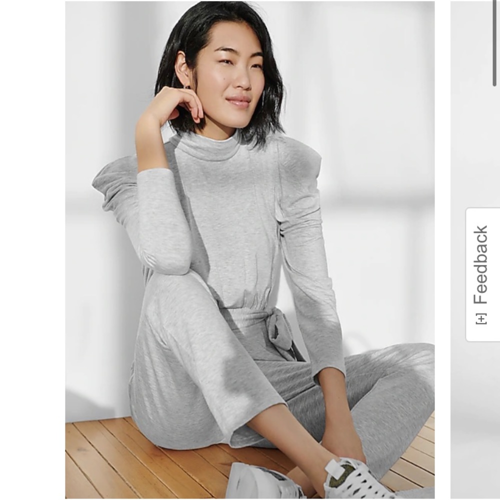 Express Gray long sleeve Jumpsuit